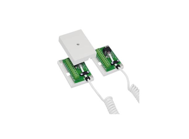 Karmoverføring, 100cm, hvit med spiralkabel - 8 ledere, RJ45