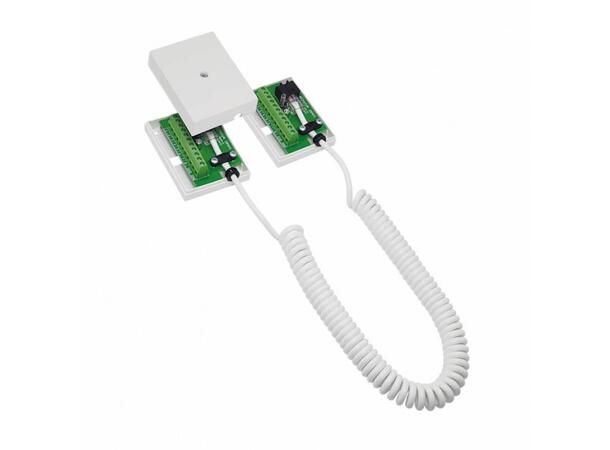 Karmoverføring, 100cm, hvit med spiralkabel - 8 ledere, RJ45