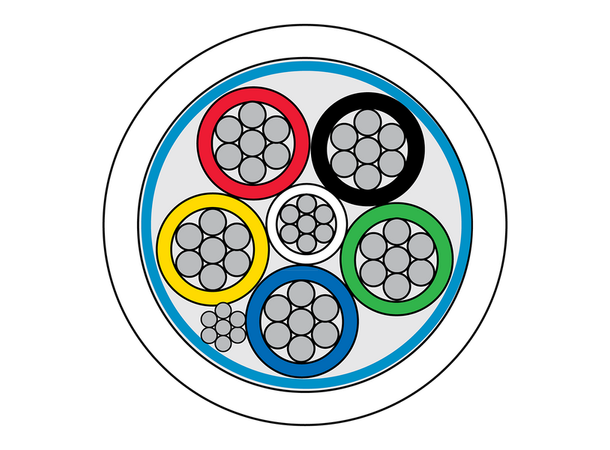Skjermet alarmkabel, 6 leder 100m rull