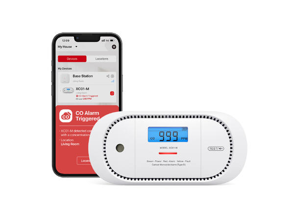 Trådløs CO detektor med display 5  års batteri