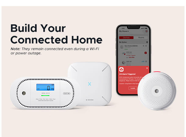 Trådløs CO detektor med display 5  års batteri