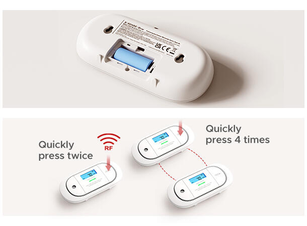 Trådløs CO detektor med display 5  års batteri