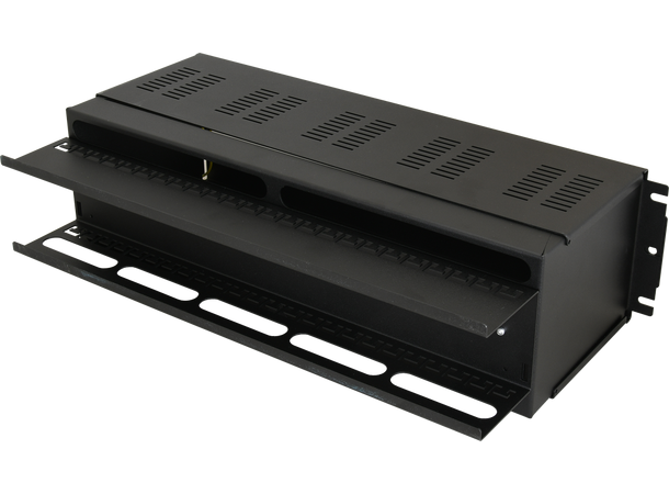 Skap for 19" rack - med DIN skinne 444 x 131 x 162 mm