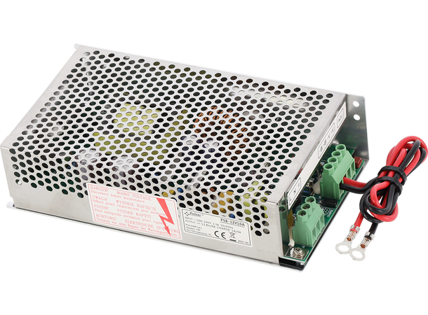 Strømforsyning - 10A, 12VDC med batterilader