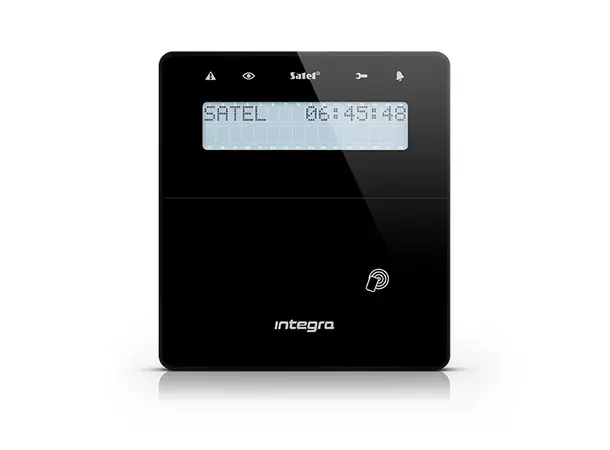 Trådløst betjeningspanel First (Abax2) sort bakdel, sølvramme, sort front