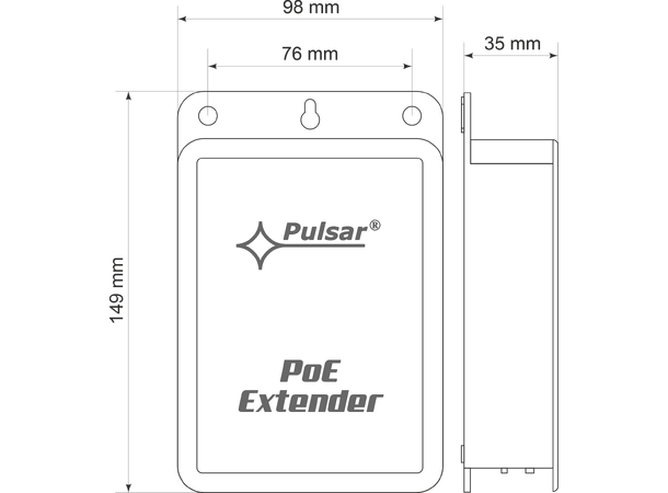 1 til 4 nettverks extender - utendørs 10/100/1000 Mb/s