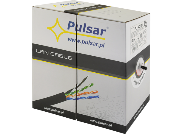 Cat5e, 24AWG nettverkskabel - 305m boks U/UTP, Cu, Fca, utendørs