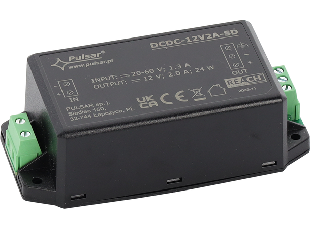 Stepdown modul - 20-60VDC  til 12VDC -2A