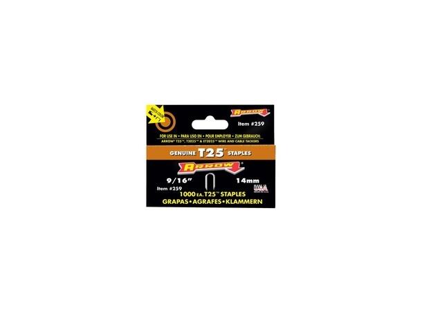 Stifter til T25 - 14mm - blanke -1100stk Arrow