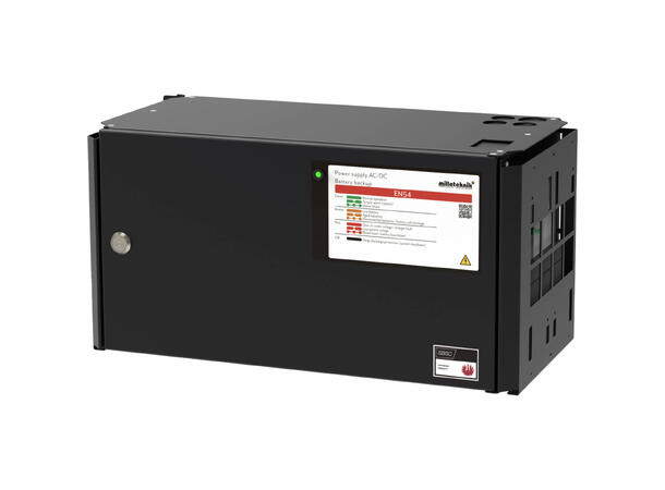 Strømforsyning i skap, 24Vdc,10A, EN54-4 plass til 2x20A batteri (medfølger ikke)