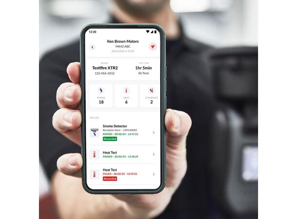 Testverktøy for røyk og varme - app kun selve testenheten