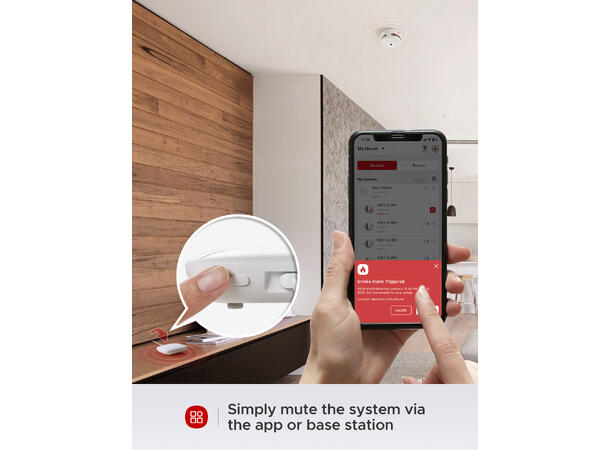 Trådløs optisk røykvarsler 5 års utskiftbart batteri