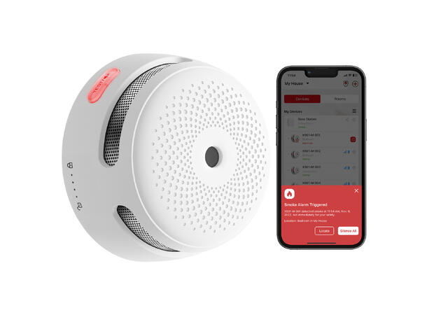 Trådløs optisk røykvarsler 5 års utskiftbart batteri