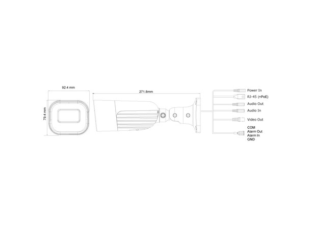 IP Bullet LPR 2MP, IP67, 7-22mm, IR(40m) Provision, D/N, 12VDC/PoE, 12W, MZ