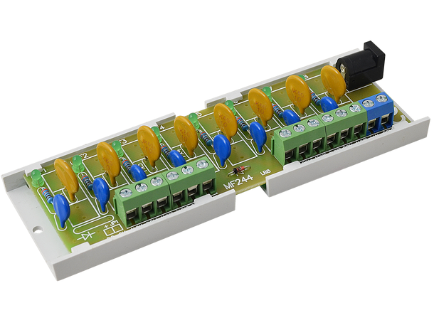 Sikringsmodul for strømskap - 8 kurser 10-30VDC, 8 x 1A