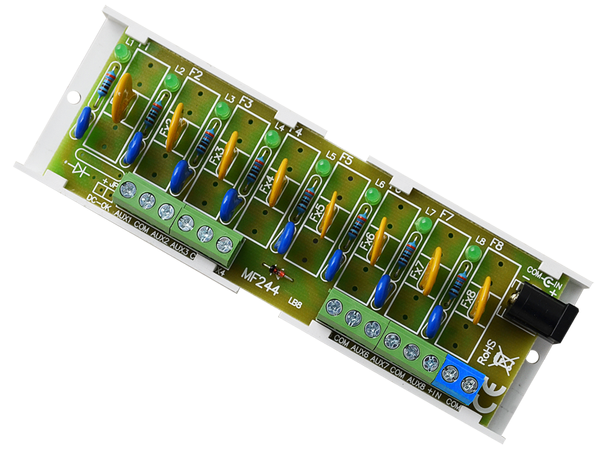 Sikringsmodul for strømskap - 8 kurser 10-30VDC, 8 x 1A