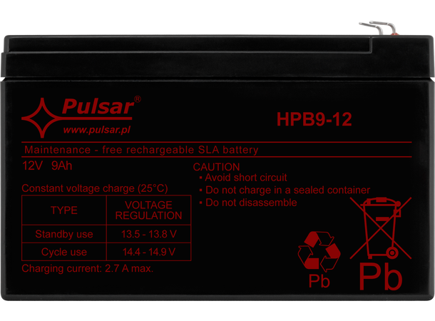 Blybatteri, 12V, 9Ah - 5-8 år