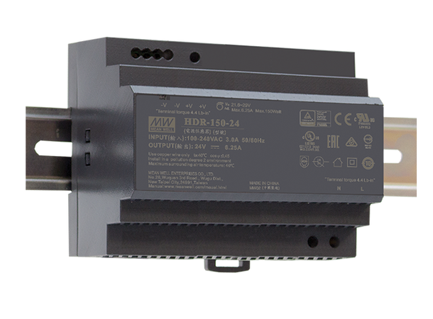 DIN skinne strømforsyning - 6,25A, 24VDC Mean Well