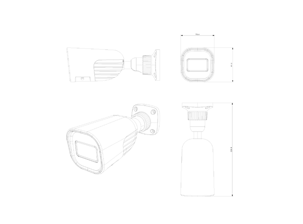 IP Bullet 4MP, IP67, 2,8-12mm, IR(40m) Provision, D/N, 12VDC/PoE, 7,4W, WDR