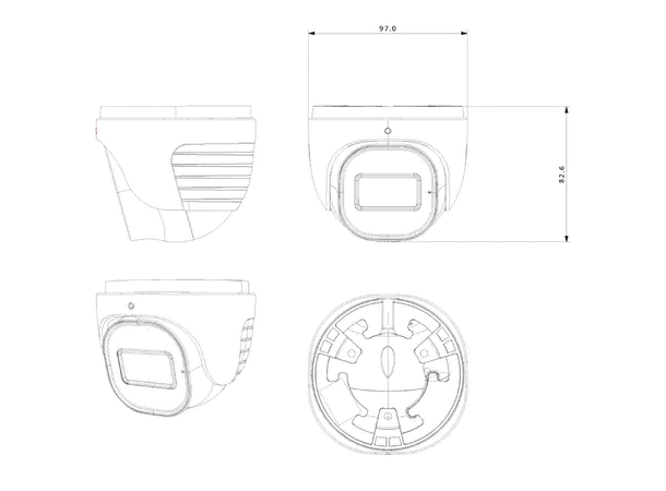 IP Dome 8MP, IP67, 2,8mm, IR(20m),WDR Provision D/N, 12VDC/PoE, 7,4W