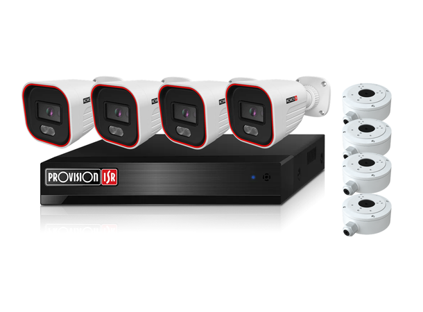 Kamerapakke med 4 bulletkameraer med bakbokser