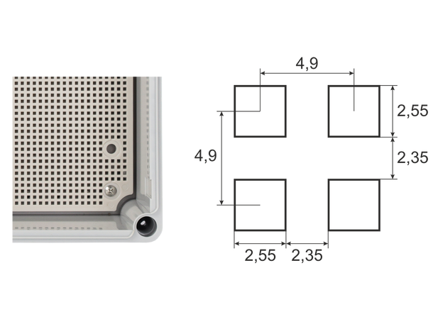 Plastkabinett 280x190x130 - IP66