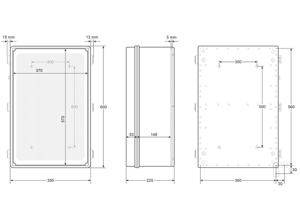 Plastkabinett 600x400x220 - IP66