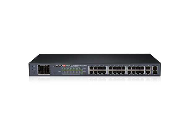 PoE switch, 24+2 porter, 24 PoE - 370W Provision
