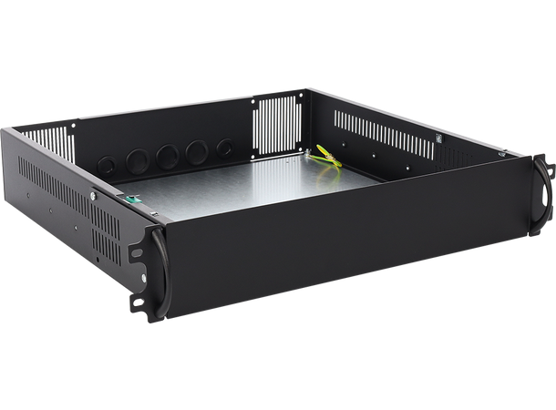 Skap for 19" rack - med DIN skinne 2U