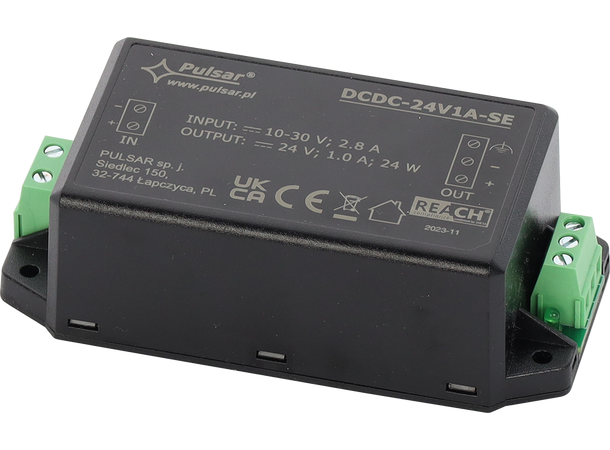 Step up/down - 10-30VDC  til 24VDC -1A