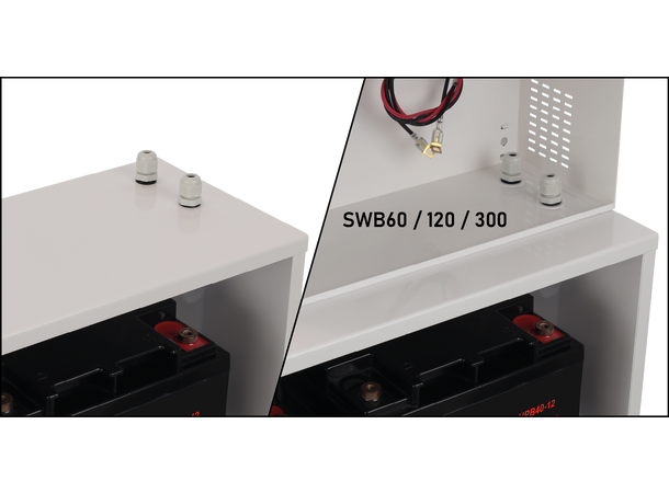Batteriskap for 2x65Ah batteri 535 x 460 x 173 mm