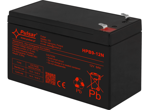 Blybatteri, 12V, 9Ah - 5-8 år