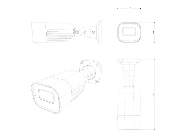 IP LPR bullet 2MP, IP67, 3-12mm, IR(40m) Provision, D/N, 12VDC/PoE, 12W, MZ
