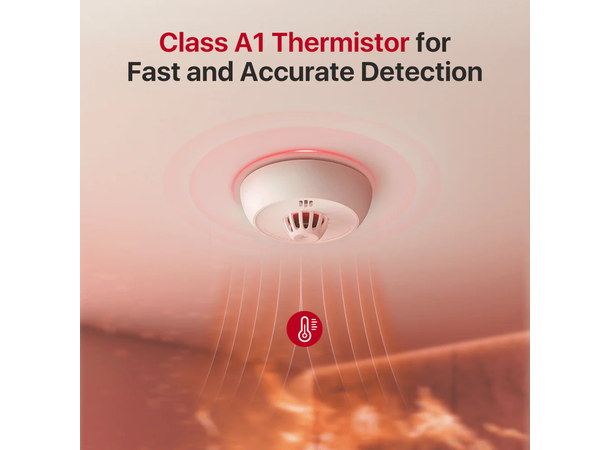 Trådløs varmedetektor 7-10  års batteri