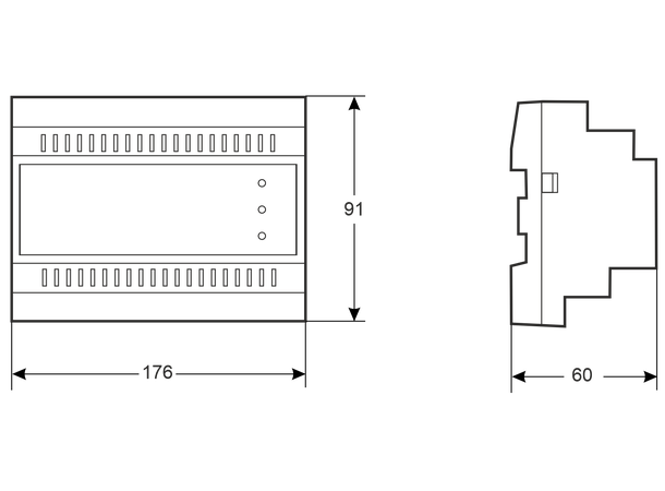 DIN skinne strømforsyning - 5A, 12VDC Pulsar - med batterilader