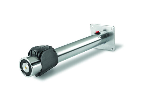 Dørholdemagnet m/utløserknapp med anker 24Vdc - 400N, 130mA, IP65, 450/475mm