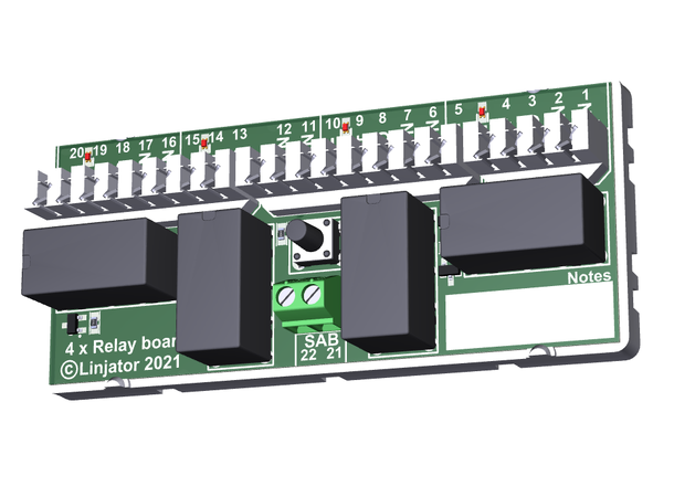 Relémodul 4x1, 10-30VDC, LSA terminaler