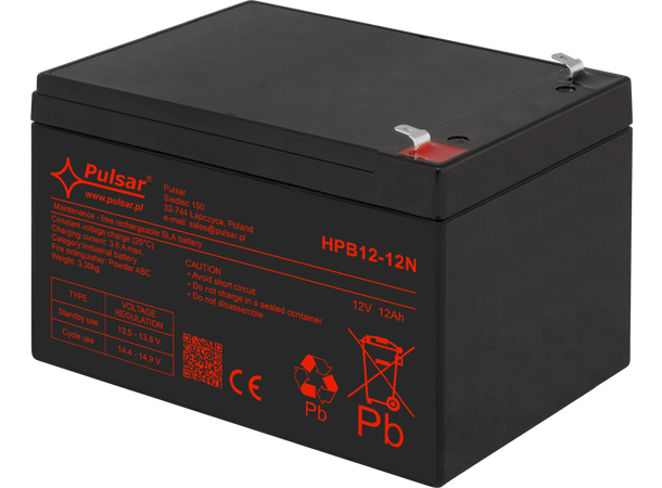 Blybatteri, 12V, 12Ah - 5-8 år