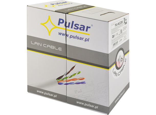 Cat5e, 25AWG nettverkskabel - 305m boks U/UTP, Cu, Eca, innendørs