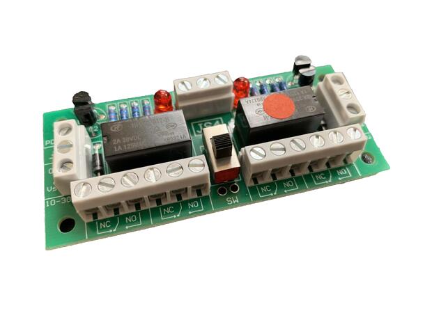 Dobbelt transistor relékort LED 10-30VDC med bryter