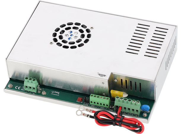 Strømforsyning - 10A, 12VDC med batterilader