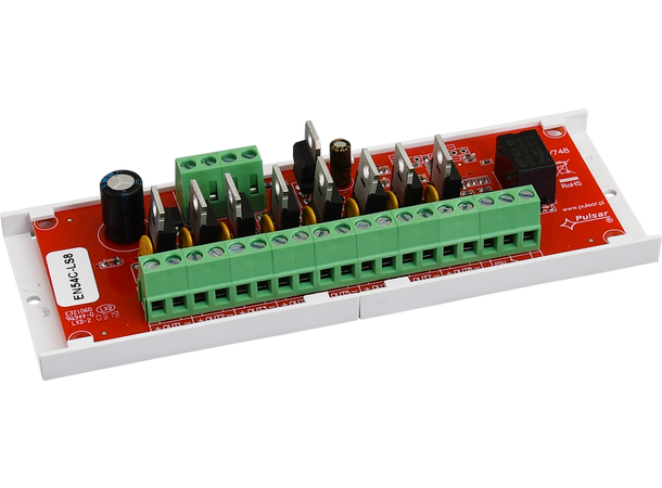 Utgangsmodul for strømskap - 8 kurser 20-30VDC, 8 x 500mA