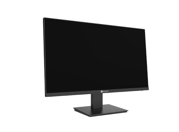 27" LED monitor, 1920x1080 VGA/HDMI/DisplayPort, 2 høyttalere