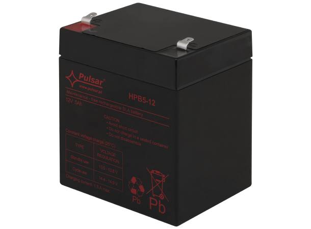 Blybatteri, 12V, 5Ah - 5-8 år
