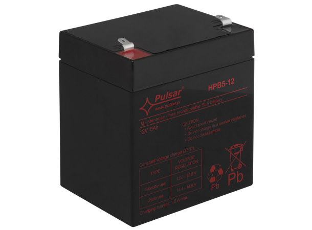 Blybatteri, 12V, 5Ah - 5-8 år