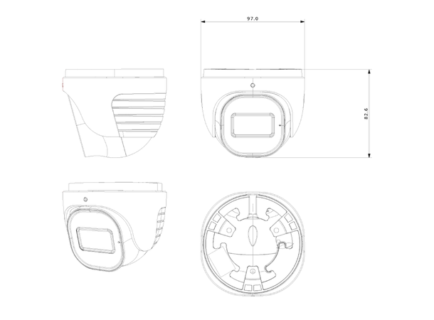 IP Dome 4MP, IP67, 2,8mm, IR(20m), WDR Provision D/N, 12VDC/PoE, 5,2W, NDAA