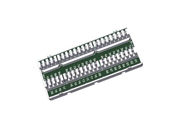 Koblingsboks med kroneplinter 40 terminalpar + sabotasje