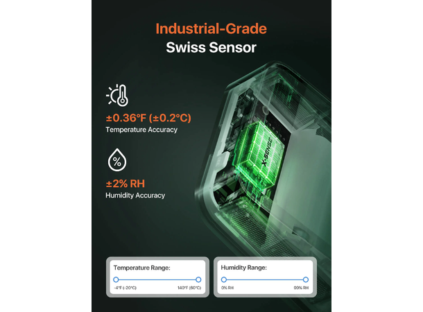 Trådløs temperatur/fuktighetsmåler - 3st