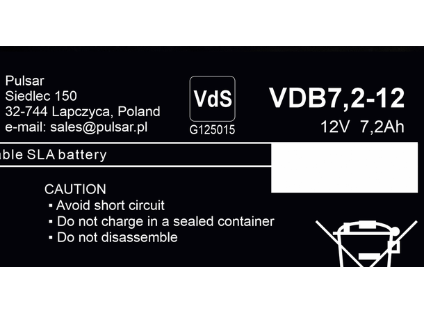 Blybatteri, 12V, 7Ah - 8-10 år