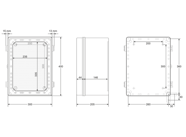 Plastkabinett 400x300x200 - IP66